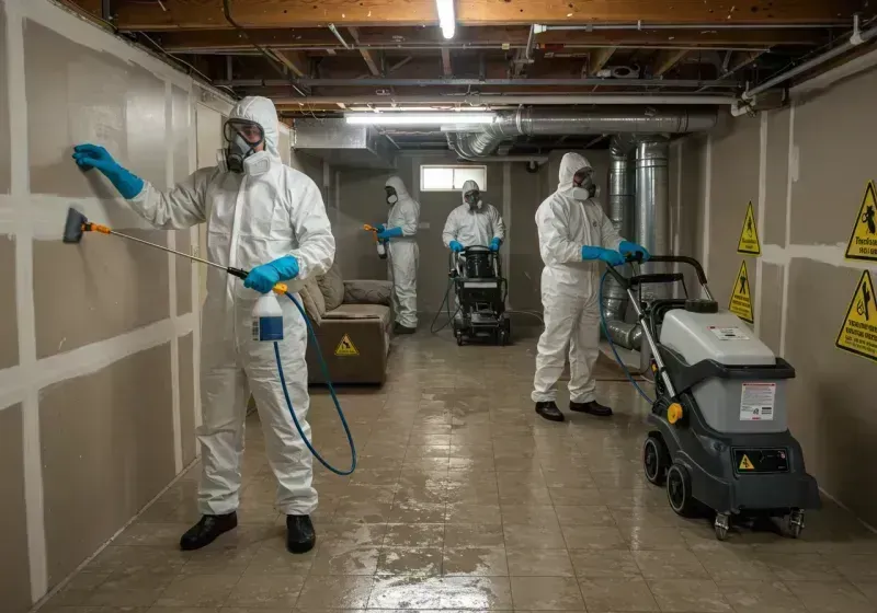 Basement Moisture Removal and Structural Drying process in Stanton, MI